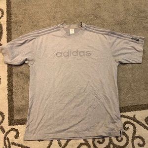 Vintage Adidas Short Sleeve Grey Stripe Shirt